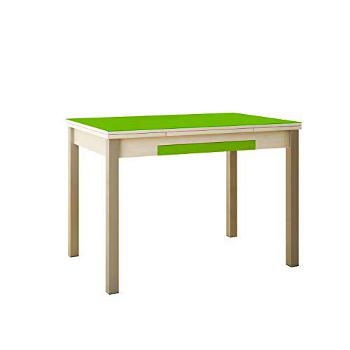 ASTIMESA Mesa de Cocina, Metal, Verde, 90x50cm-extendida 140x50 cms