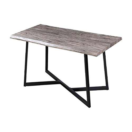 ZONS ALLEXUS - Mesa de comedor gris, madera y negro,