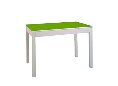 ASTIMESA Mesa de Cocina, Metal, Verde, 100x60cm-extendida 150x60 cms