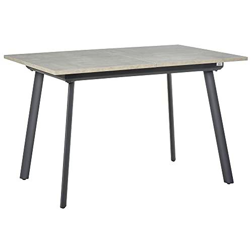 HOMCOM Mesa de Comedor Extensible Mesa de Cocina Rectangular para 4-6 Personas con Patas de Metal y Pies Ajustables 160x80x76 cm Gris