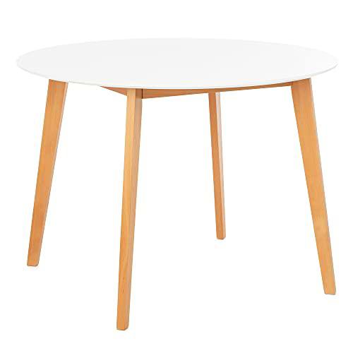 COMIFORT Mesa de Comedor o Cocina - Diseño Nordico y Patas de Madera de Haya