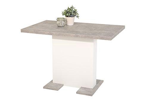 Apollo Britt Mesa de Comedor, Madera, Beton-Optik/Weiß