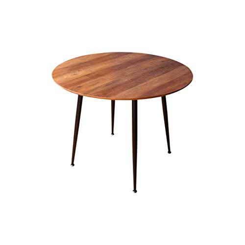 ZONS BLACKUS - Mesa de comedor redonda con patas negras, madera