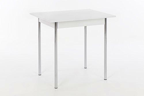 Apollo Köln I Mesa de Comedor, Madera, Blanco, 65 x 90 x 72 cm