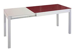 ASTIMESA Mesa Extensible Cocina, Metal, Burdeos, 110x70 cms-Extendida 160x70 cms