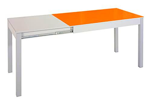 ASTIMESA Mesa Extensible Cocina, Metal, Naranja, 110x70 cms-Extendida 160x70 cms