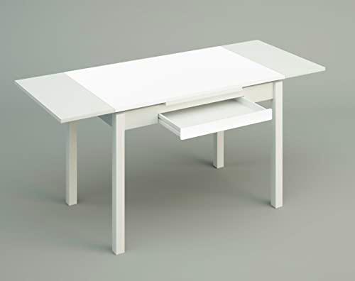 ASTIMESA Alas Laminado Mesa de Cocina, Metal, Blanco, 110x70cm