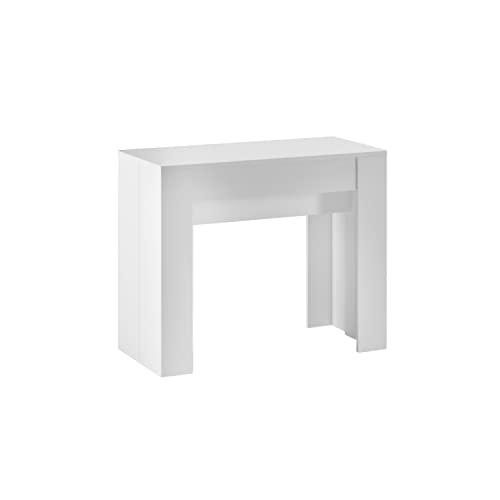 Skraut Home Mesa Consola Extensible hasta 237 cm | 5 Posiciones Diferentes | Dimensiones Cerradas: 78 x 90 x 50 cm | Blanco | Ideal para tu Comedor