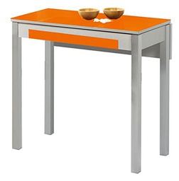 ASTIMESA ala caída Mesa de Cocina, Metal, Naranja, 90x50cm-extendida 90x70 cms