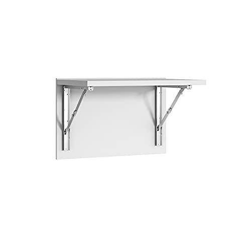 K Mobel Auxiliar Mesa de Pared Plegable, Blanco, Mediano