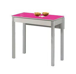 ASTIMESA ala caída Mesa de Cocina, Metal, Fucsia, 90x50 cms