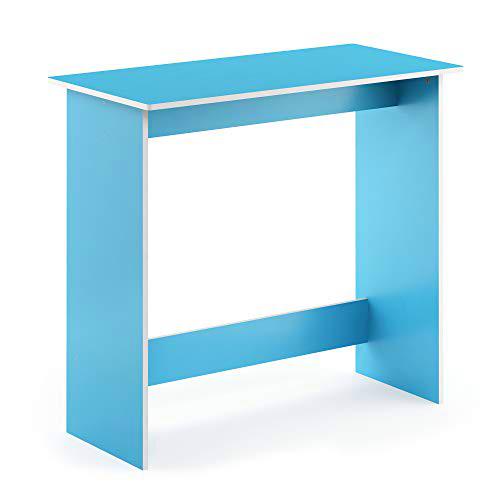 Furinno Simplistic Mesa, Nogal, Azul Claro, 39.37 x 80 x 75.57 cm