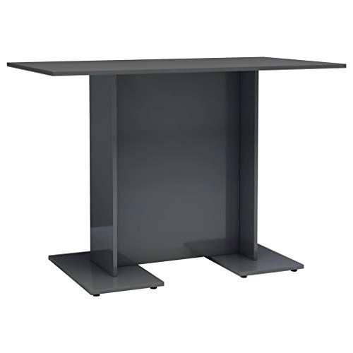 vidaXL Mesa de Comedor Gris Brillante 110 x 60 x 75 cm Agglomeado