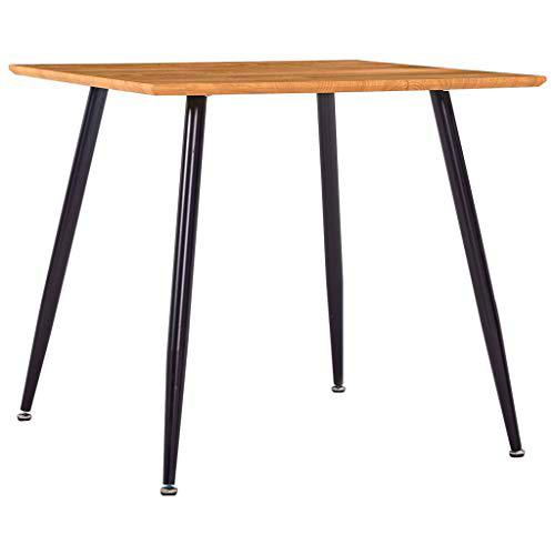 vidaXL Mesa de Comedor (Madera de Roble y Negro, 80,5 x 80,5 x 73 cm)