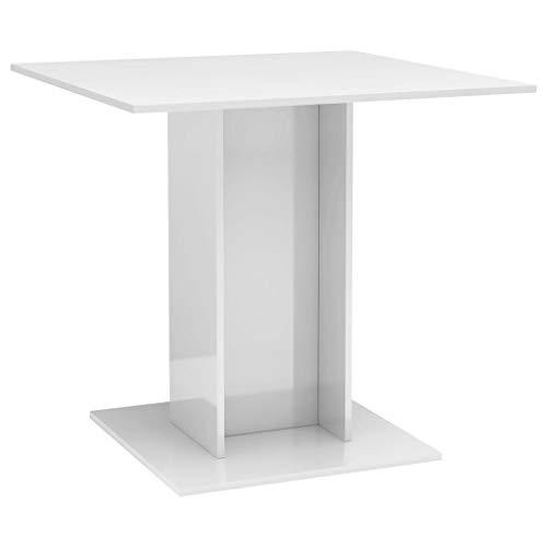 vidaXL Mesa de salón con Comedor, Blanco Brillante