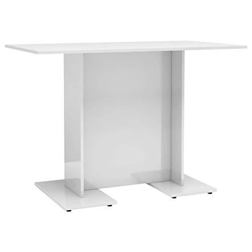 vidaXL Mesa de Comedor Blanca Brillante, 110 x 60 x 75 cm