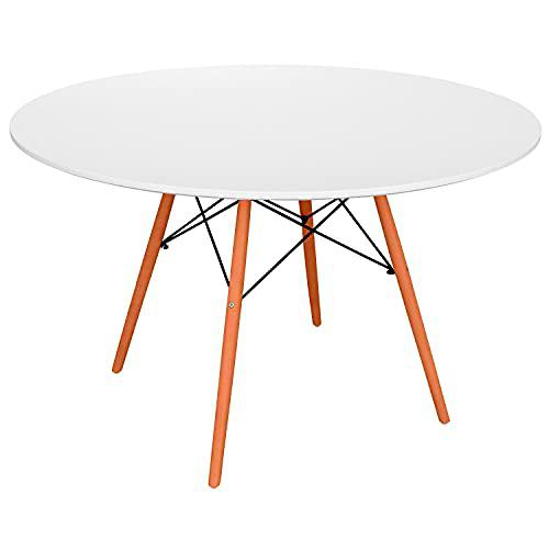 THINIA HOME Mesa Redonda de Comedor Estilo Nórdico 74x120cm