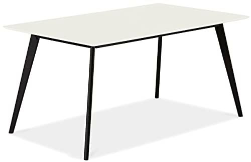 Ibbe Design Rectangular Blanco Mesa de Comedor Life 160x90 cm Mesa de Cocina Salón Moderna Escandinava Nórdica