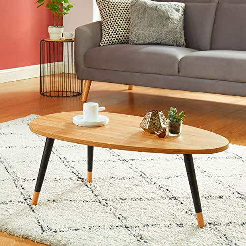 BAÏTA Organic Mesa Baja, Madera y Negro, L88 cm