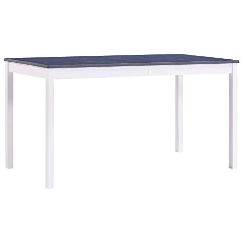 vidaXL Mesa de Comedor Blanco y Gris 140 x 70 x 73 cm