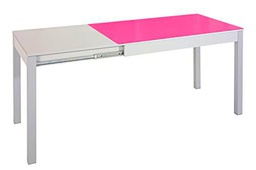 ASTIMESA Mesa Extensible Cocina, Metal, Fucsia, 110x70 cms-Extendida 160x70 cms