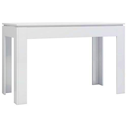 vidaXL Mesa de Comedor Blanca Brillante, 120 x 60 x 76 cm