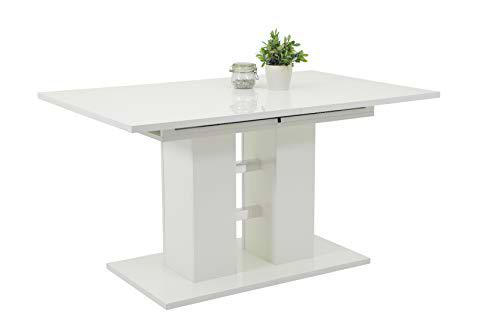 Apollo Alina Mesa de Comedor, Material de Madera, Blanco Brillante