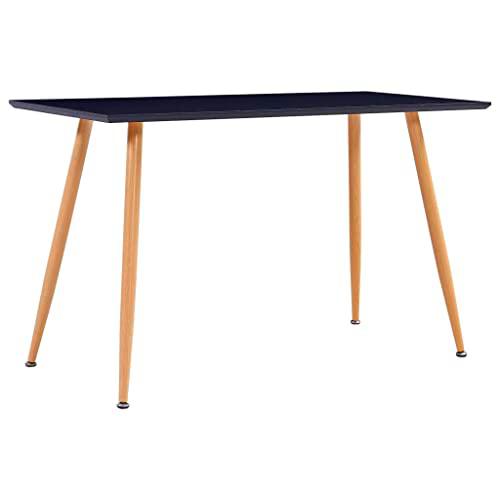 vidaXL Mesa de Comedor de Madera de Roble y Negro, 120 x 60 x 74 cm