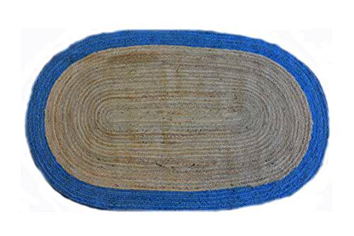 Roberta 59 Oval Natural/Blue 90 x 160 cm