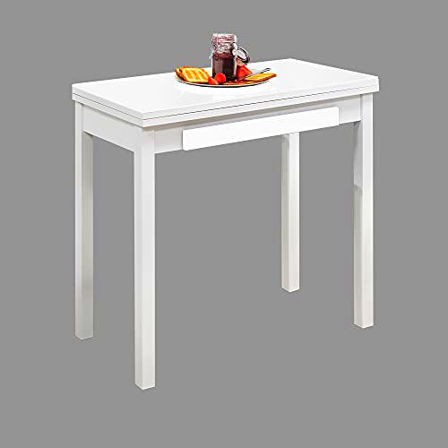 ASTIMESA MLBBL Mesa de Cocina, Metal, Blanco, 80x40cm