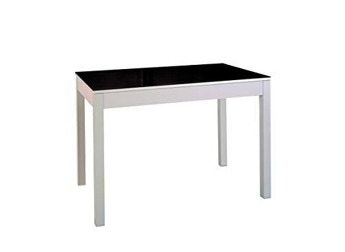 ASTIMESA Mesa de Cocina, Metal, Negro, 100x60cm-extendida 150x60 cms