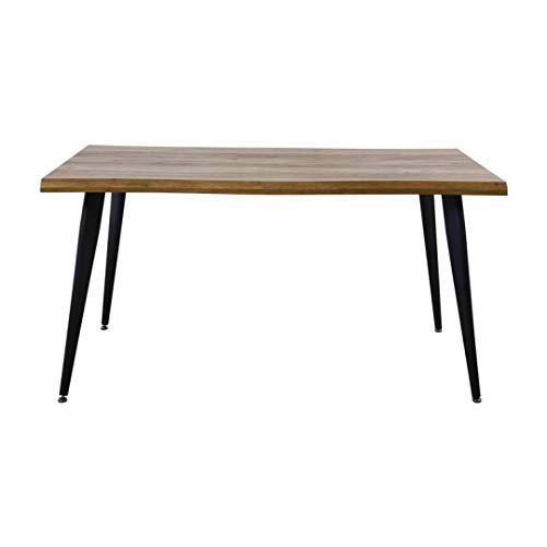 ZONS ALLEXUS - Mesa de comedor para 4 personas, madera y negro,