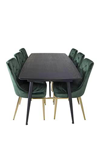 Venture Home GR19437 Gold &amp; Velvet Deluxe Gastronomía Mesa con Terciopelo 6 Sillas