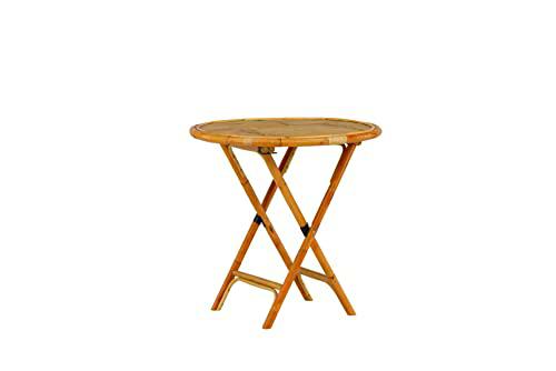 Venture Home Cane Cafetería Mesa Ø90 cm - Bambú Tabla, Natural