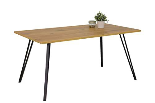 Apollo Oksana Mesa de Comedor, Material de Madera melamina Metal Recubierto de Polvo