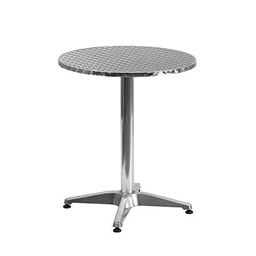 Flash Muebles 23,5 &quot;Redondo Aluminio Indoor-Outdoor Mesa con Base