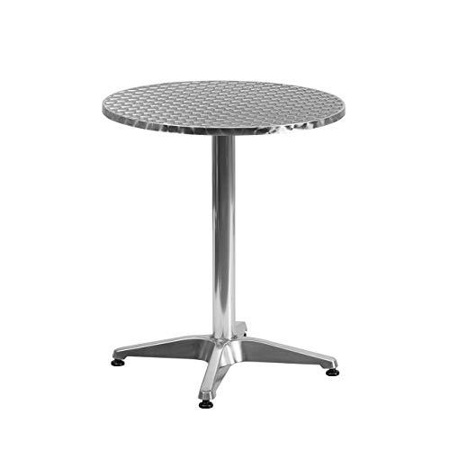 Flash Muebles 23,5 &quot;Redondo Aluminio Indoor-Outdoor Mesa con Base