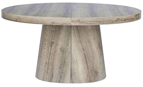 Menzzo Oluze Mesa, Madera, Roble Oscuro, L150 x P100 x H76 cm Avec rallonge : L300cm