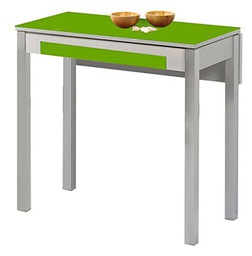 ASTIMESA Mesa de Cocina, Metal, Verde, 90x50cm-extendida 90x70 cms