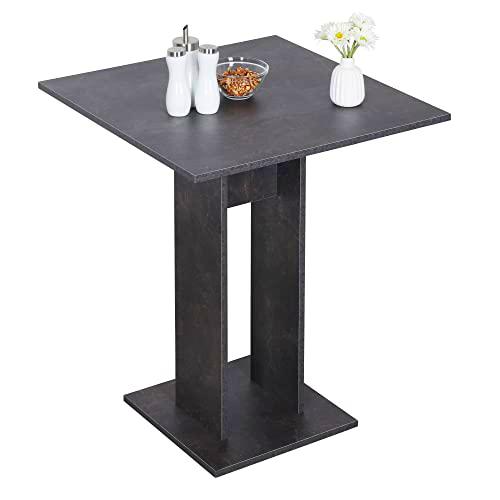 RICOO Mesa Cocina pequeña 68 x 78 x 68 cm Mesa Comedor o salón Gris Cemento