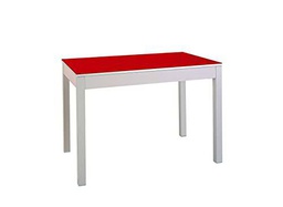 ASTIMESA Mesa de Cocina, Metal, Rojo, 100x60cm-extendida 150x60 cms