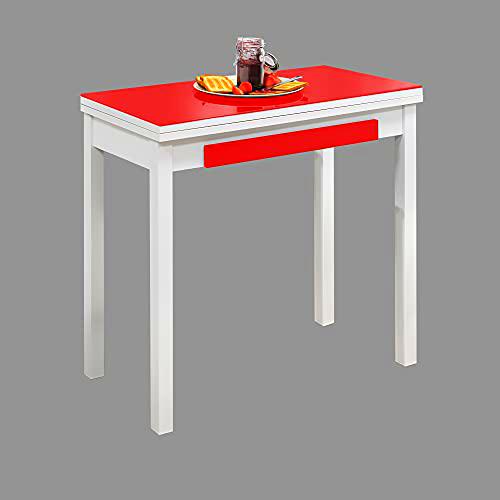 ASTIMESA MLBRO Mesa de Cocina, Metal, Rojo, 80x40cm