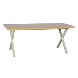 Mesa de Comedor Natural Metal 180 x 90 x 75 cm Crema DMF