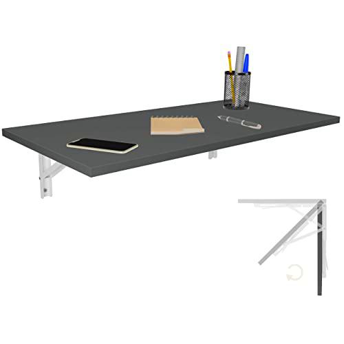 Mesa plegable de pared, 80 x 40 cm, en antracita, mesa de comedor