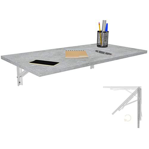 Mesa plegable de pared, 80 x 40 cm, en hormigón, mesa de comedor