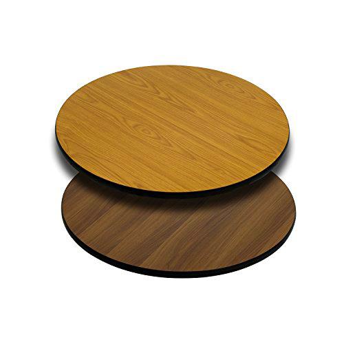 Flash Furniture Glenbrook - Mesa Redonda de 24 Pulgadas con Parte Superior laminada Reversible Natural o Nogal