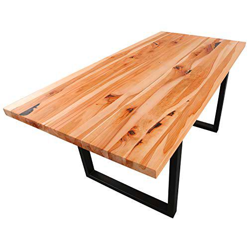 Staboos Mesa de comedor de madera maciza - Mesa de madera de haya salvaje (160 x 80 x 4 cm)