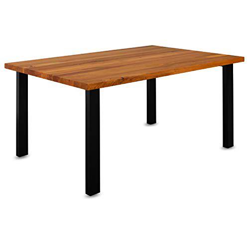 Mesa de comedor de madera maciza de Staboos, mesa de madera de roble de 4 cm