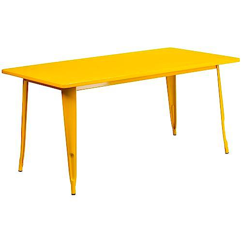 Flash Furniture Mesa Rectangular de Metal de Grado Comercial de 31.5 x 63 Pulgadas