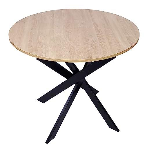 Skraut Home - Mesa Comedor Fija Redonda | 90 x 90 x 77 cm | Capacidad hasta 4 Personas | Materiales Resistentes | Modelo Zen (90cm